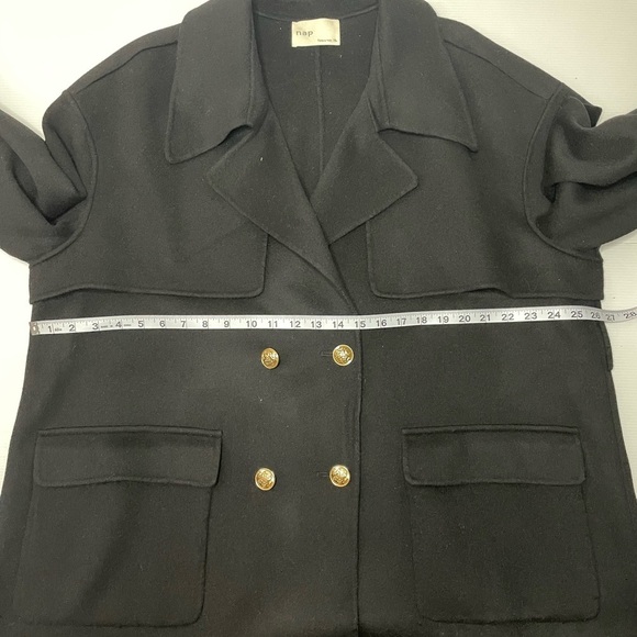 Nap Loungewear Double Breasted Wool Cashmere Coat XL Ornate Buttons Missing Belt - Picture 5 of 13